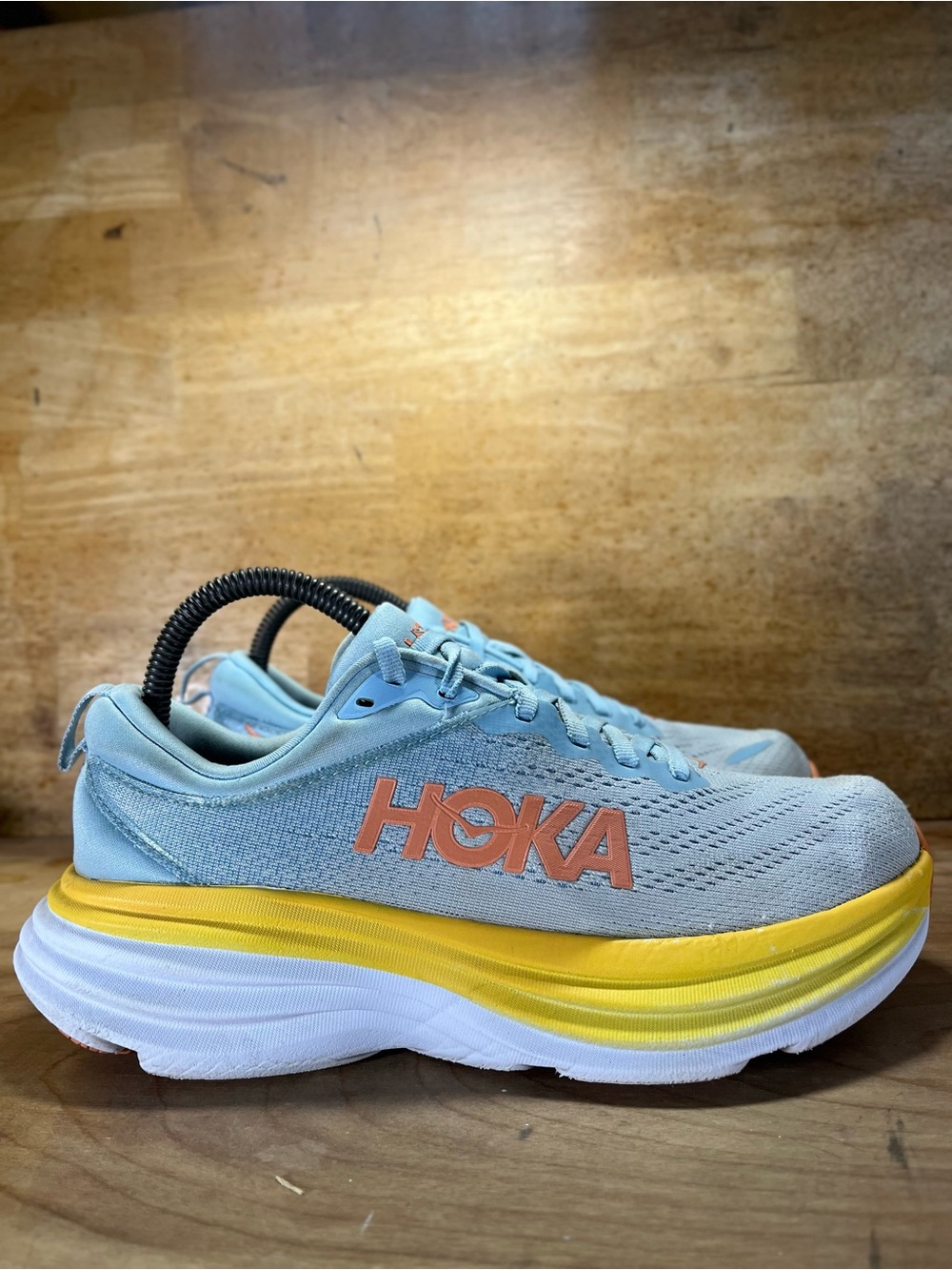 Hoka One One Bondi 8 REFLECTIVE Womens Size 7.5 (B) Running Shoes Sneakers Blue